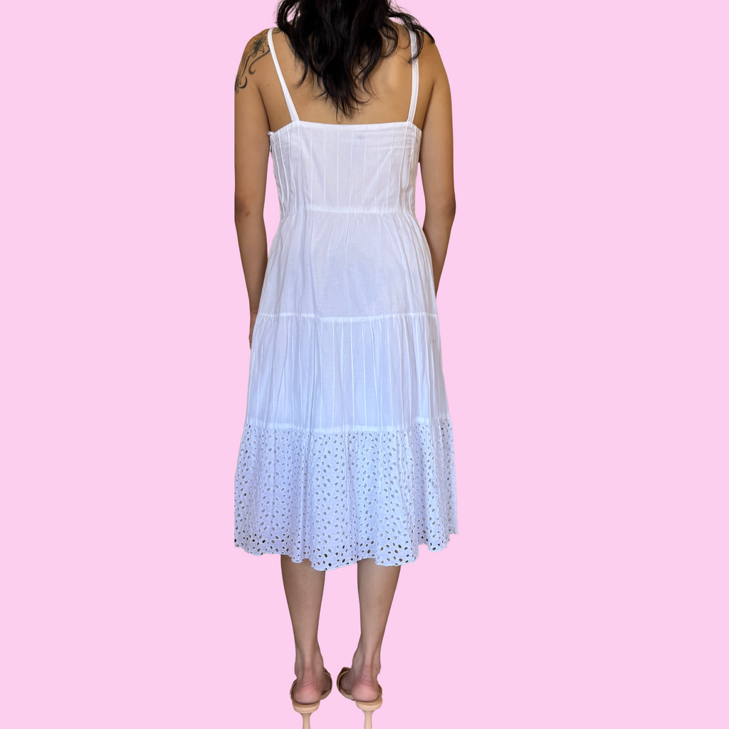 Cotton eyelet midi dress