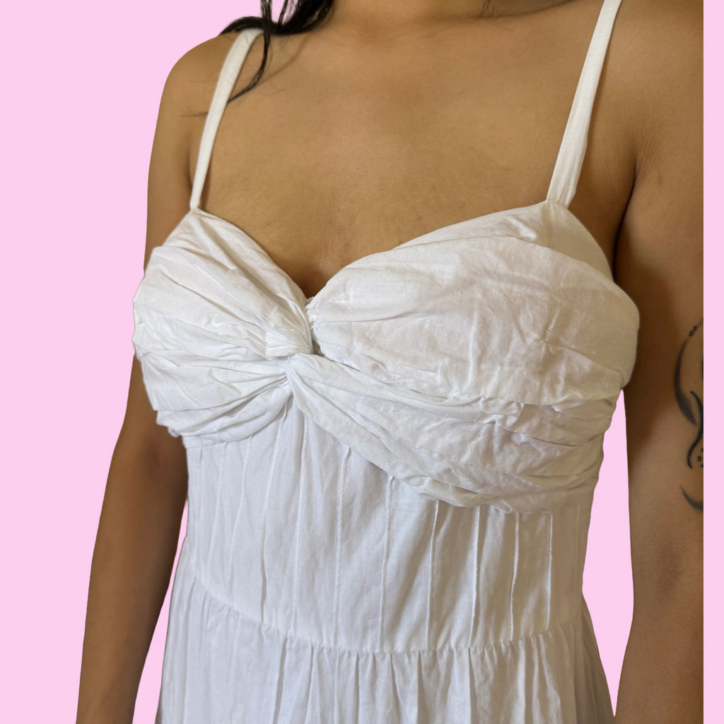 Cotton eyelet midi dress