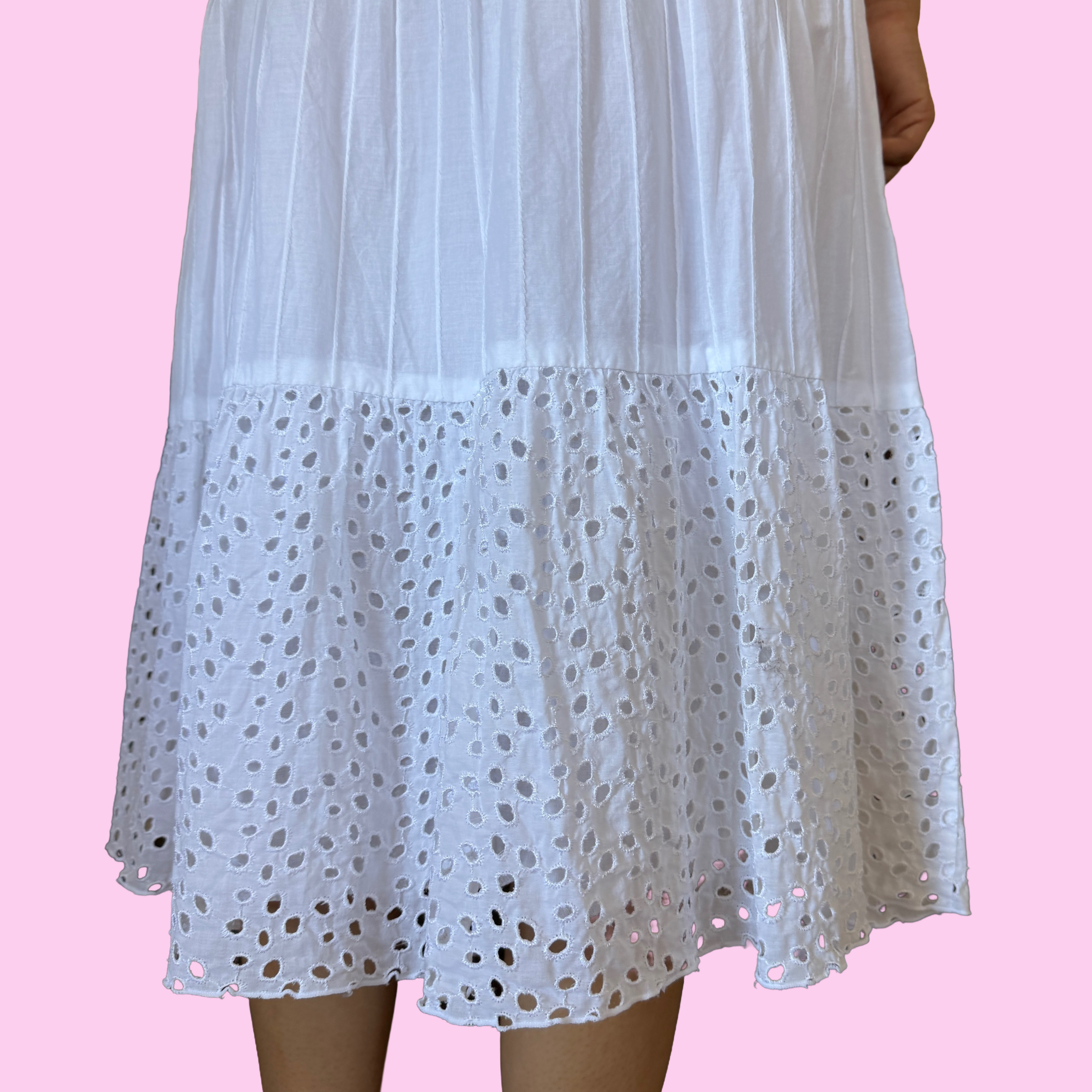 Cotton eyelet midi dress