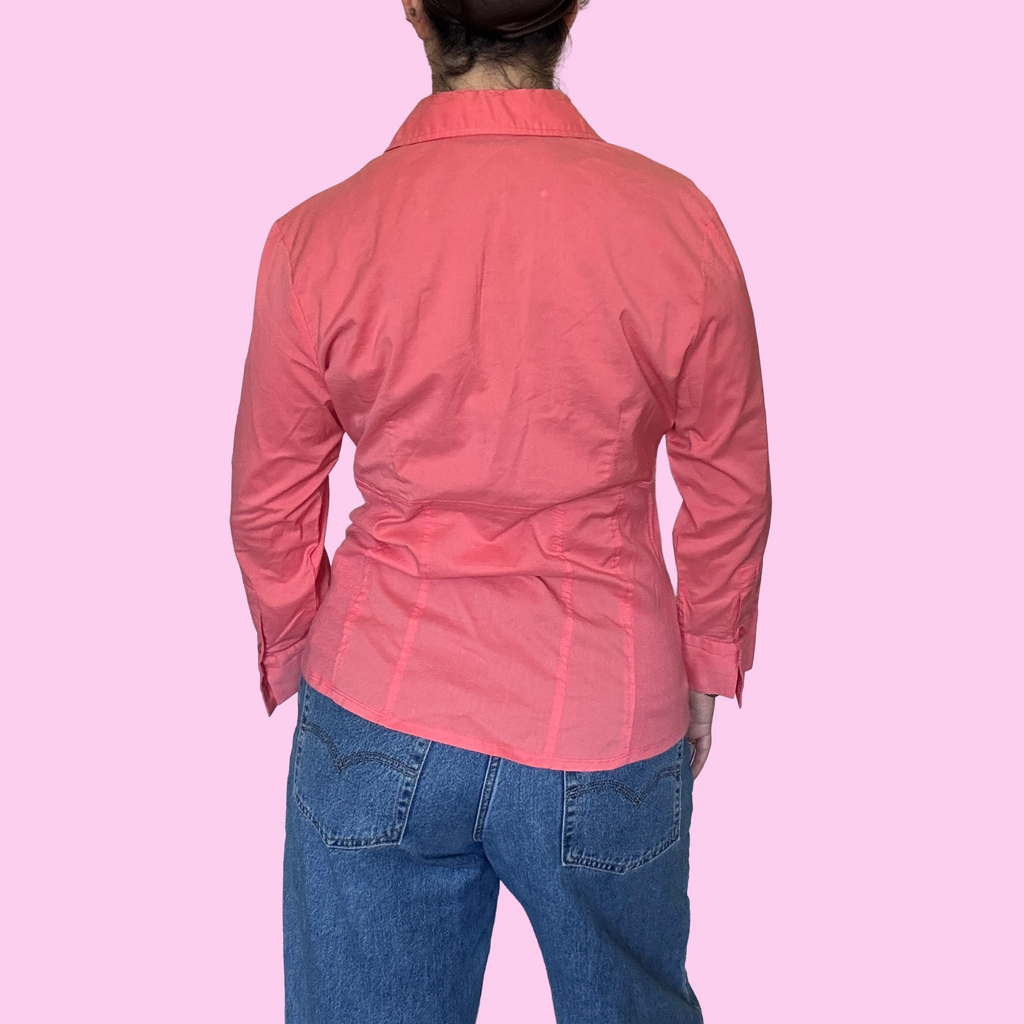 Ruffle cotton vintage button up