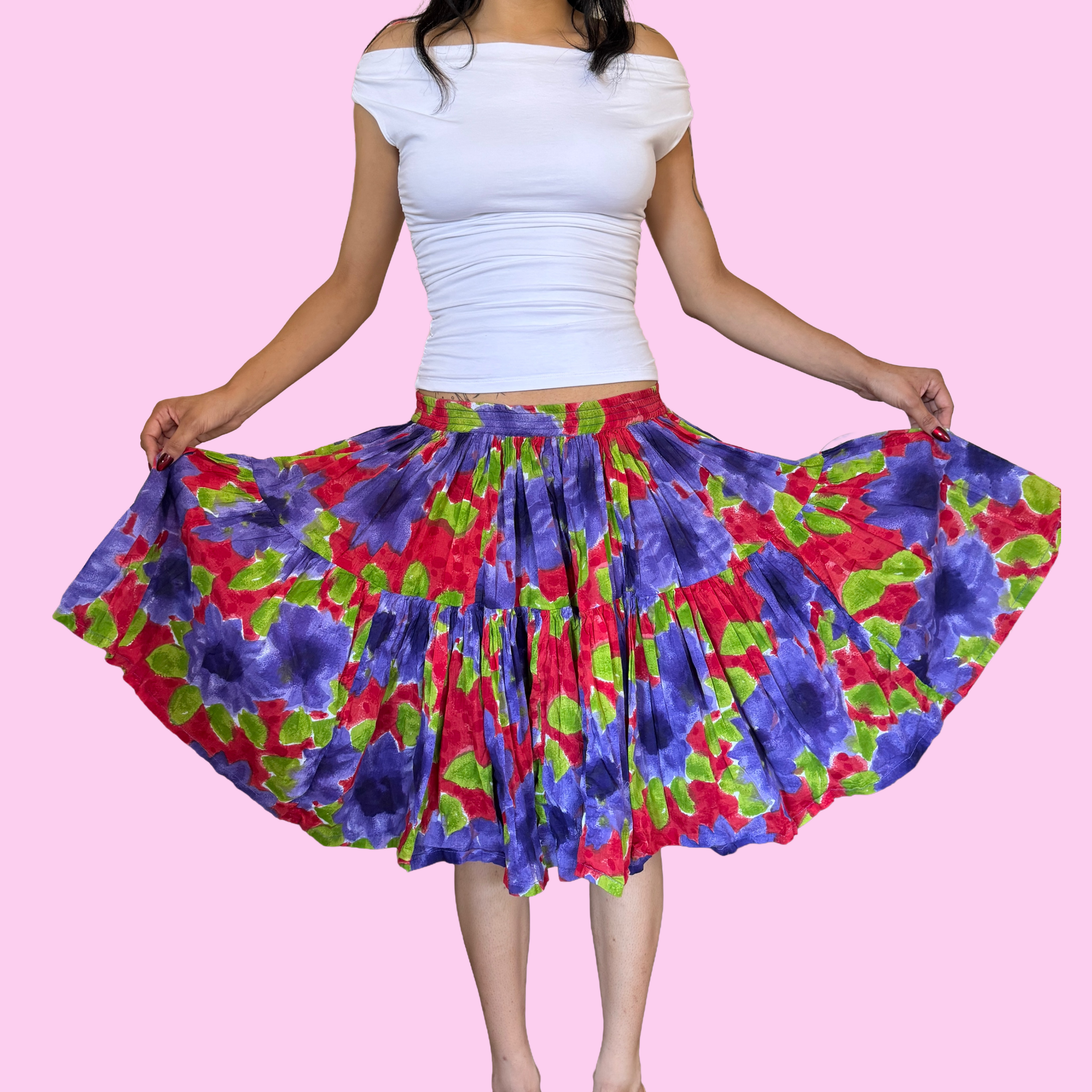 Colorful cotton skort