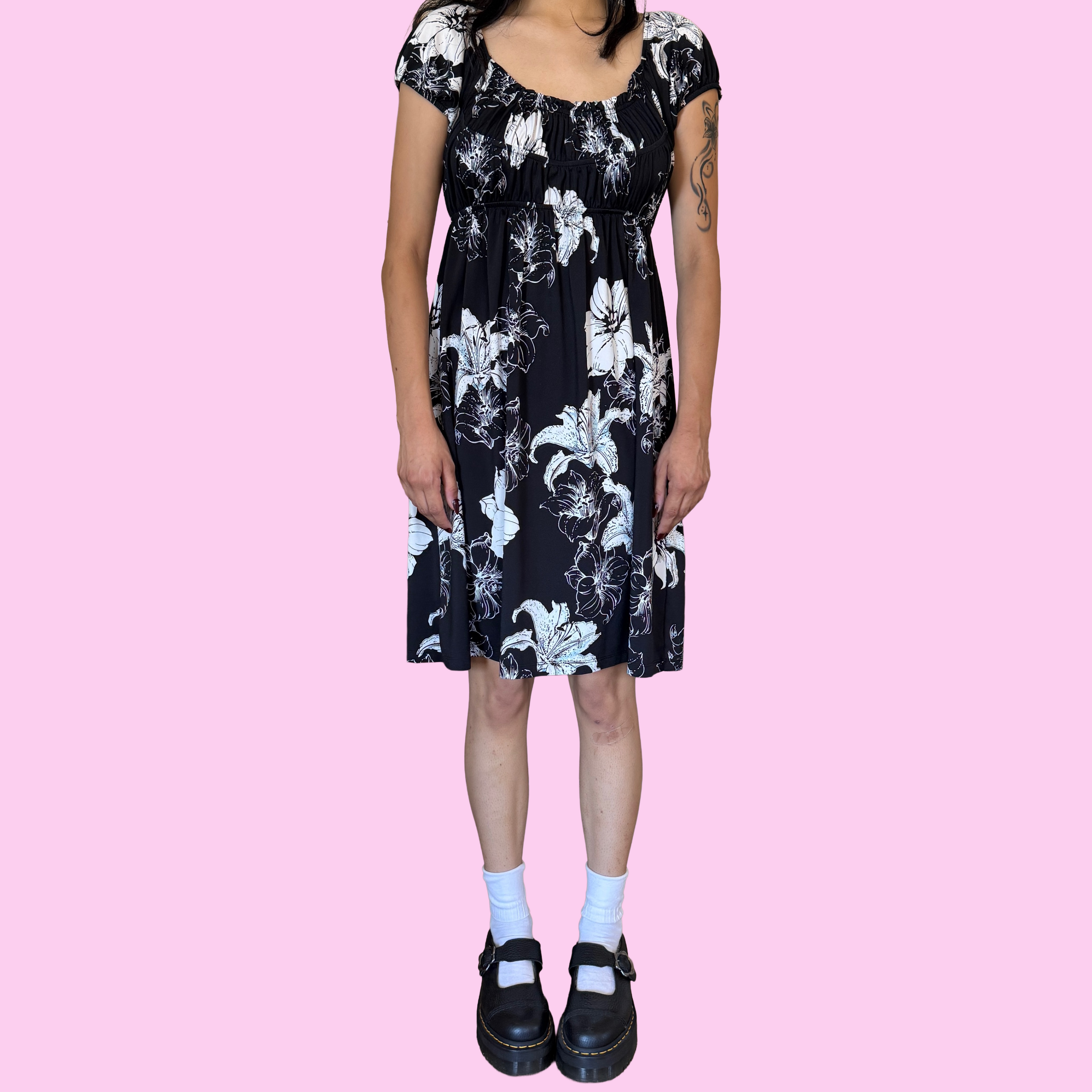 Black floral dress