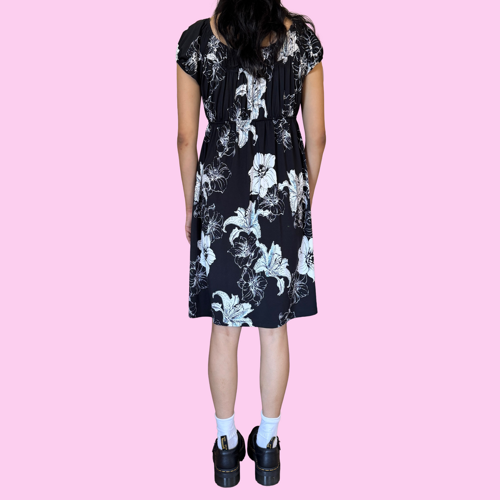 Black floral dress