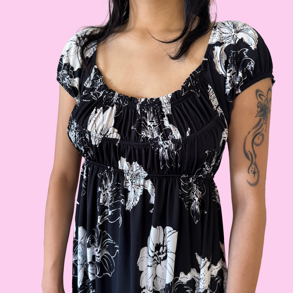Black floral dress