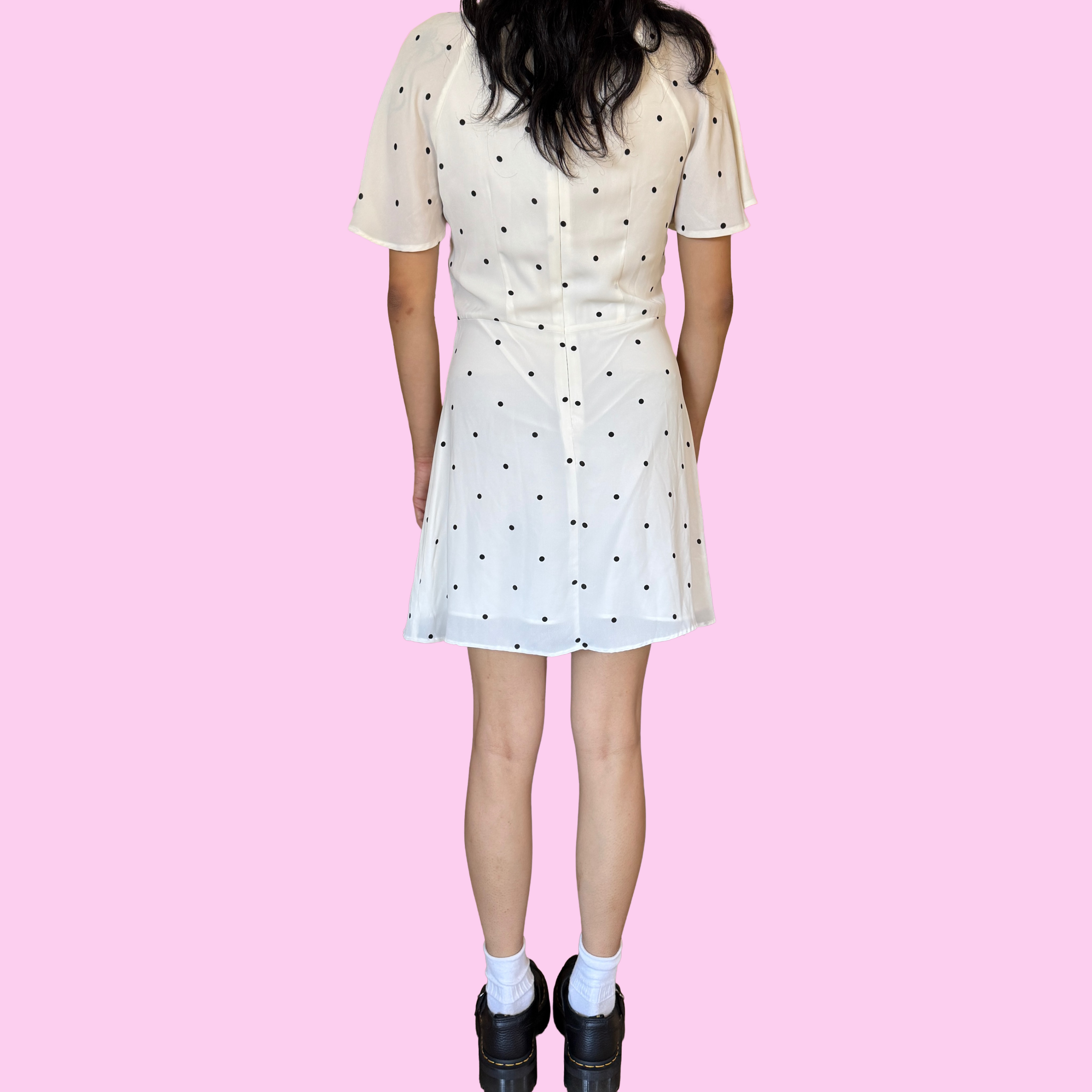Polka dot flowy dress