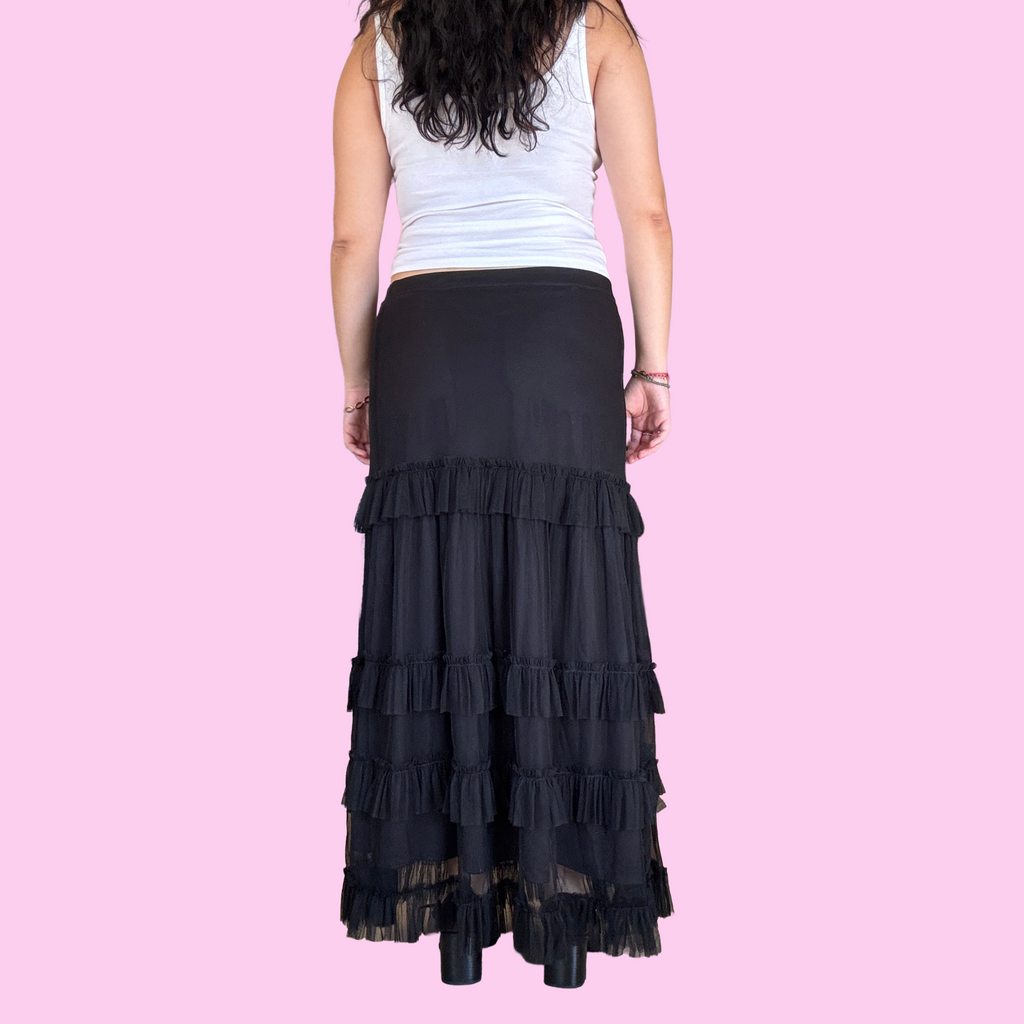 Vintage tulle ruffled skirt
