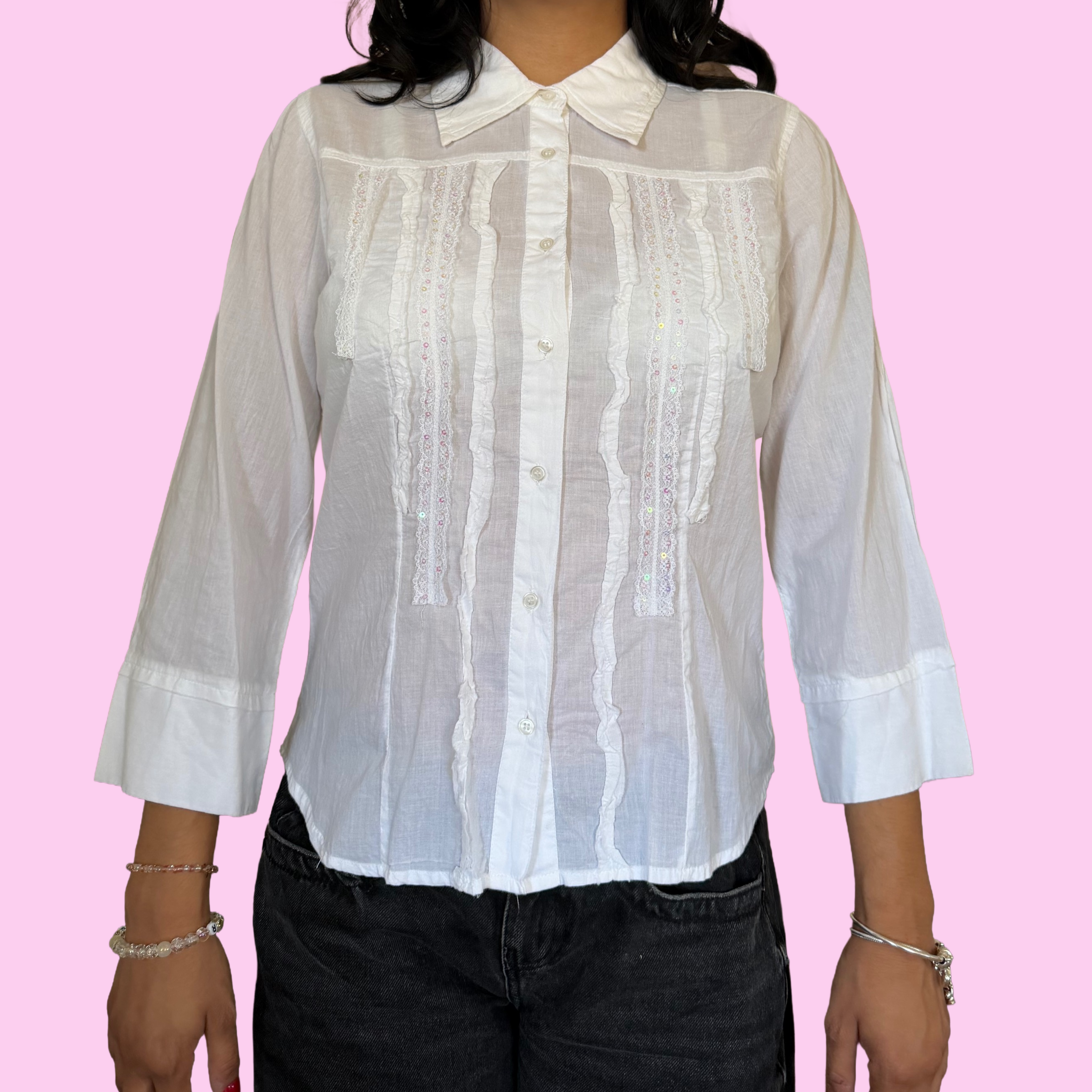 Vintage sequined button down
