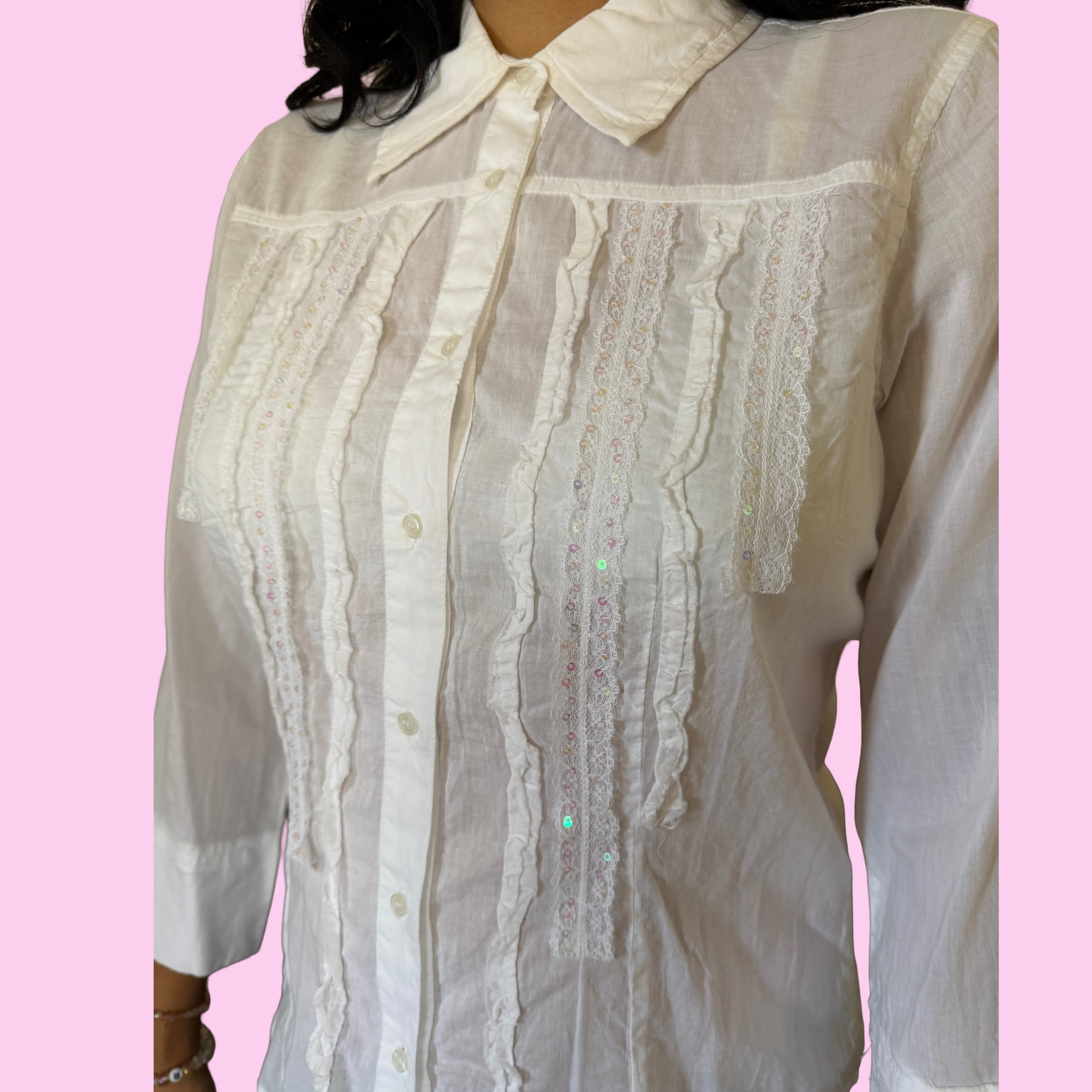 Vintage sequined button down