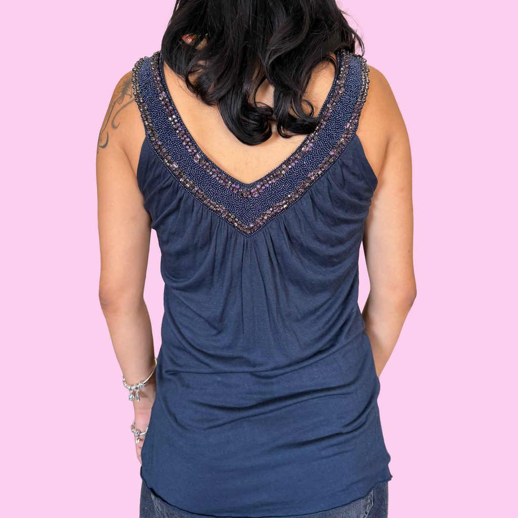 2000s style beaded tank top