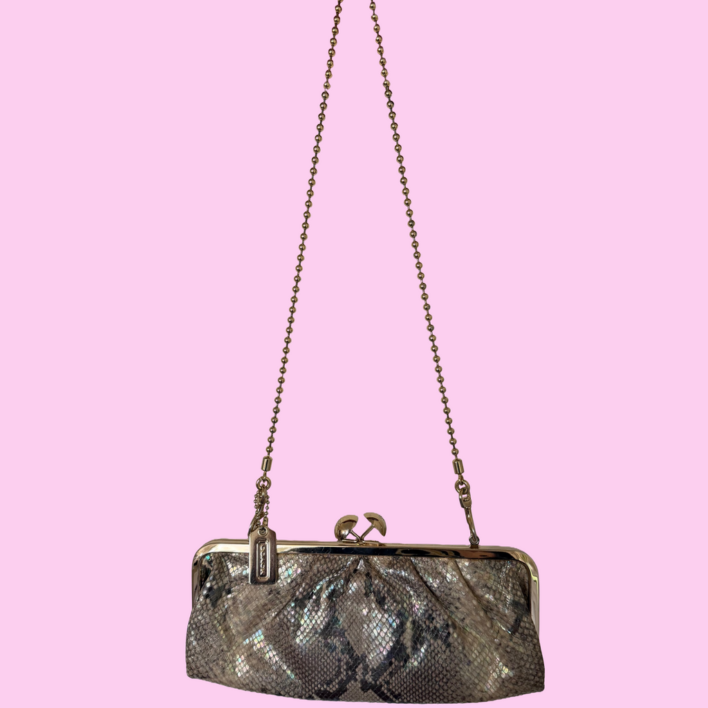 COACH python iridescent embossed purse
