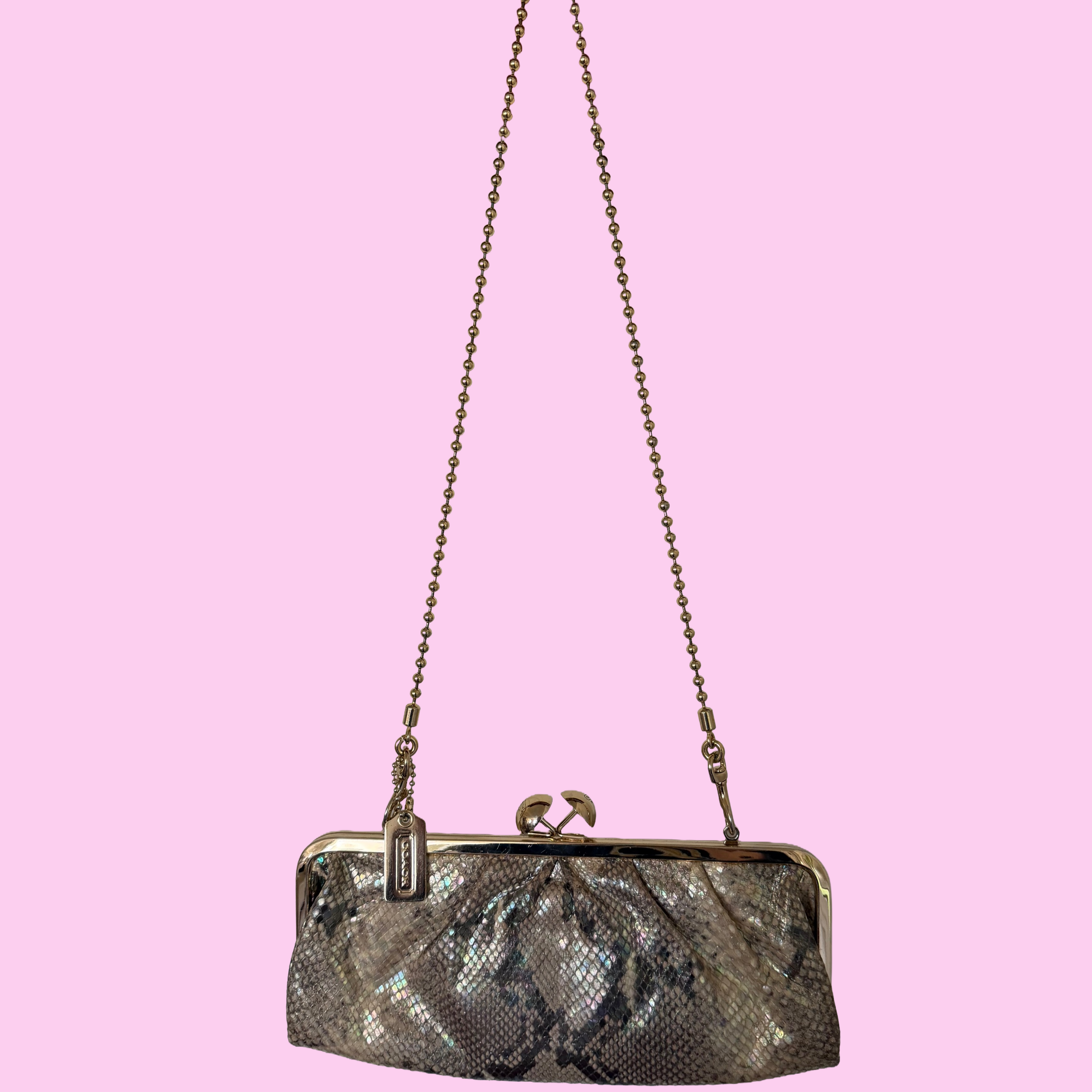 COACH python iridescent embossed purse