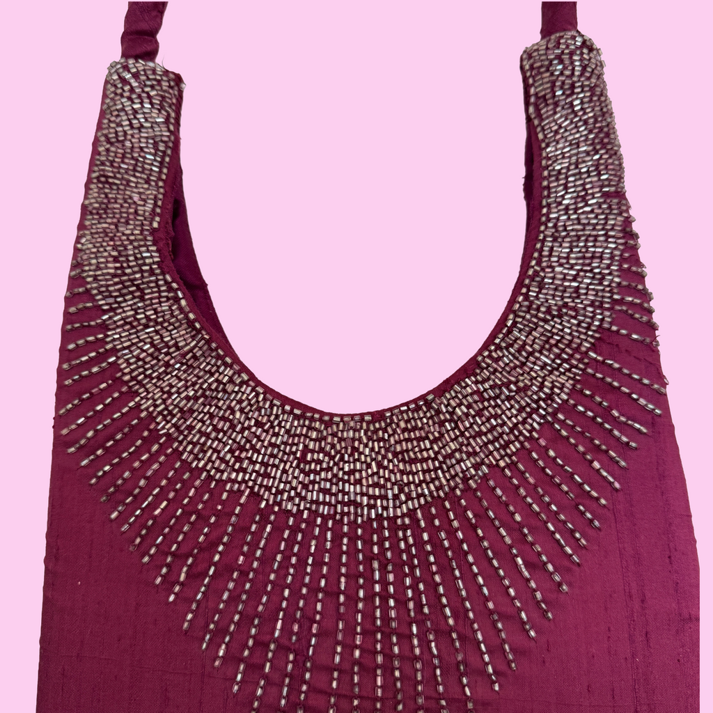 Silk beaded purse