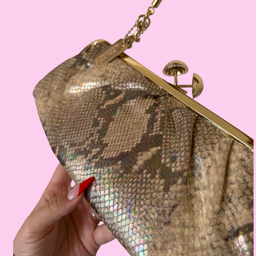 COACH python iridescent embossed purse