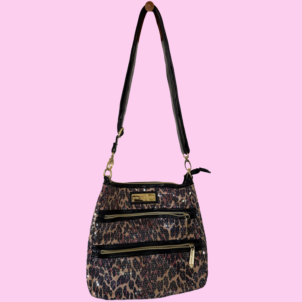 Betsey Johnson leopard sequin purse