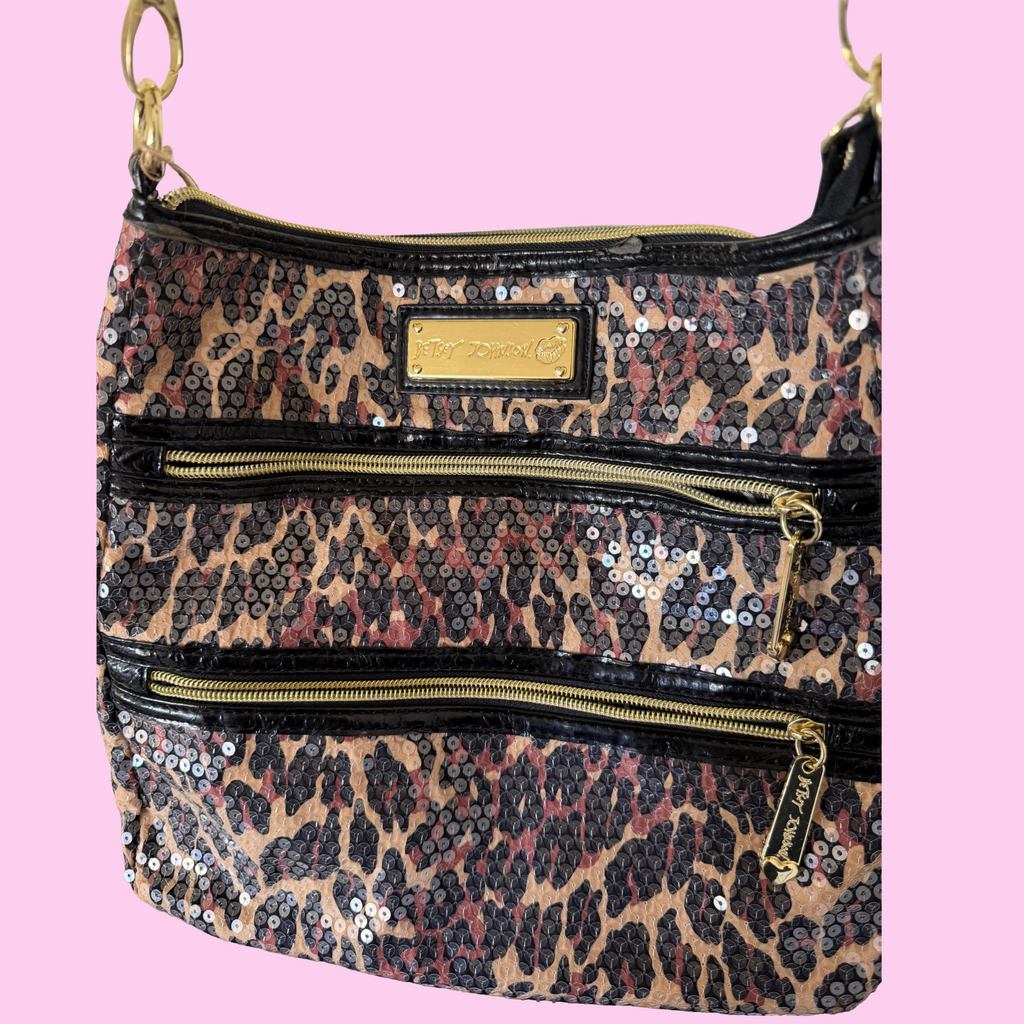 Betsey Johnson leopard sequin purse