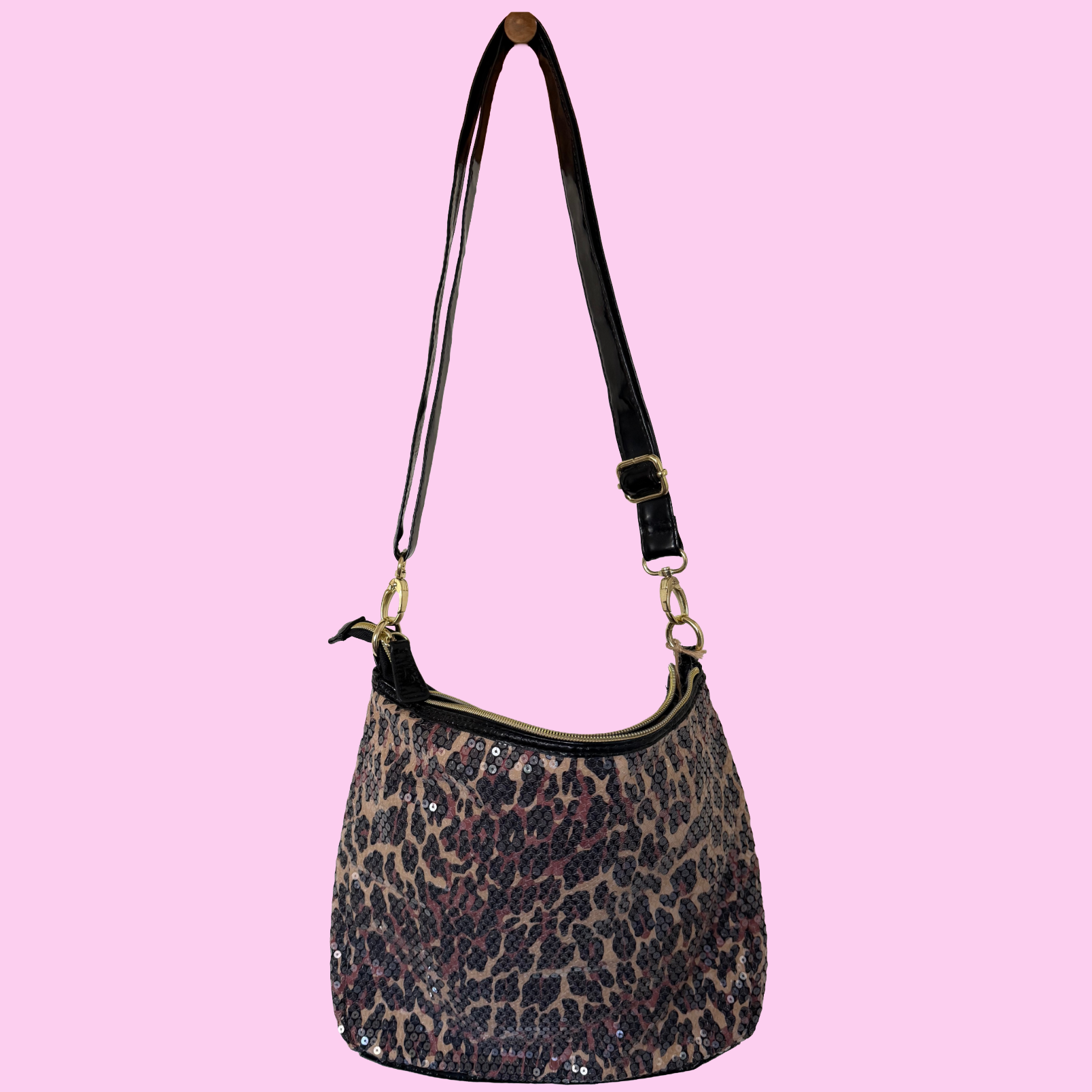 Betsey Johnson leopard sequin purse