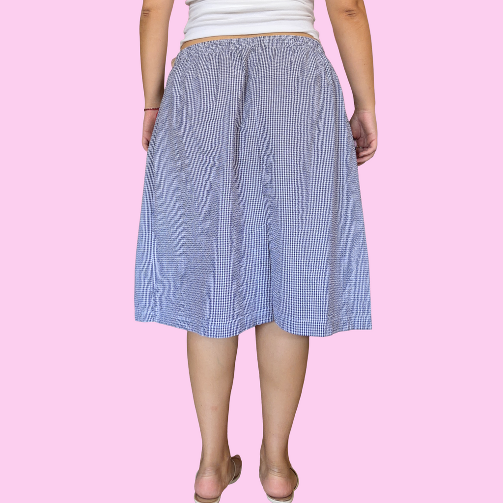 Gingham embroidered skirt