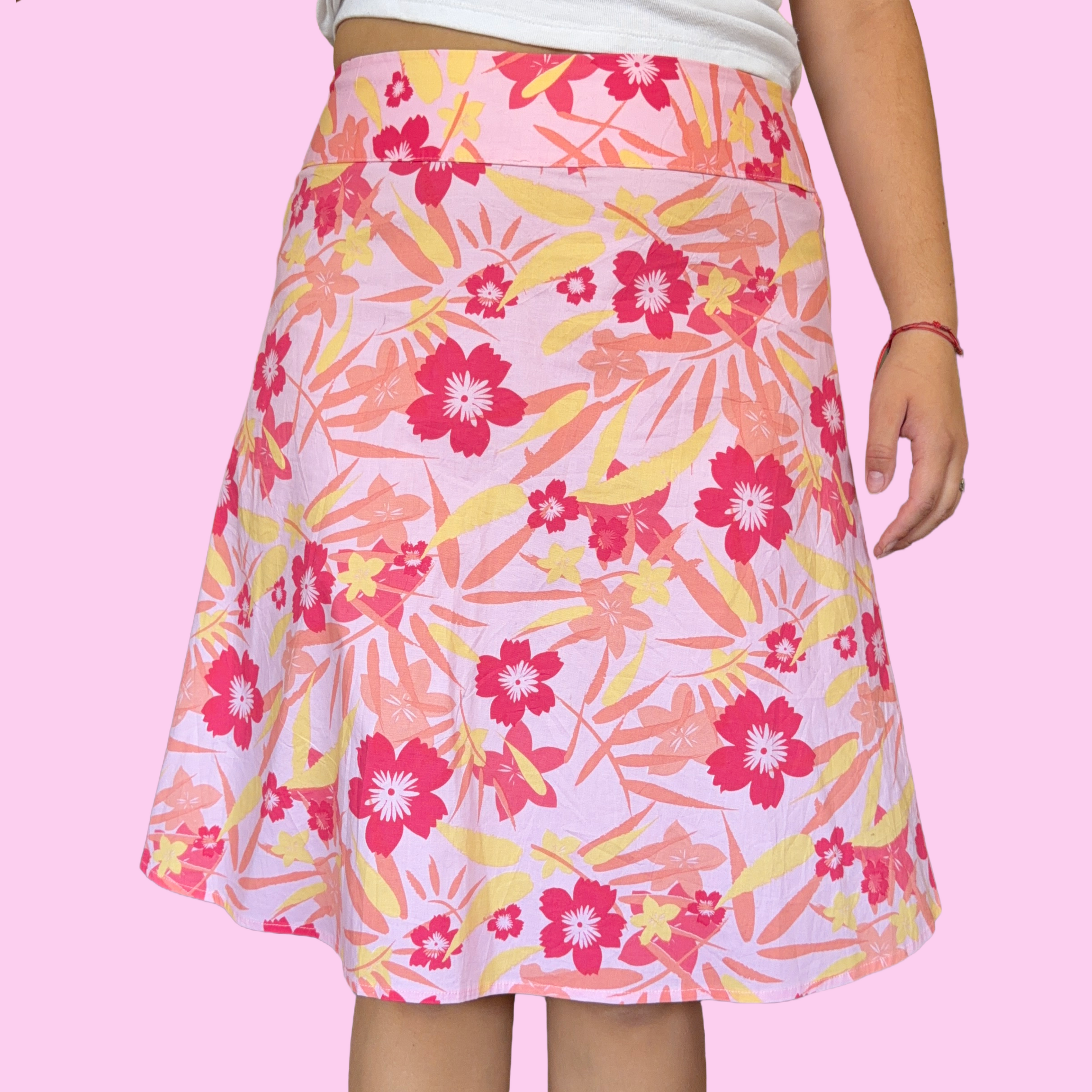 Vintage floral midi skirt