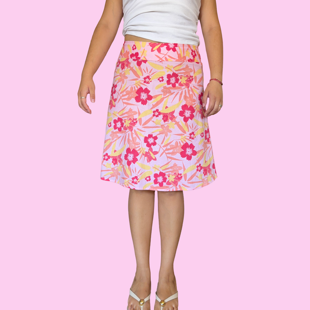 Vintage floral midi skirt