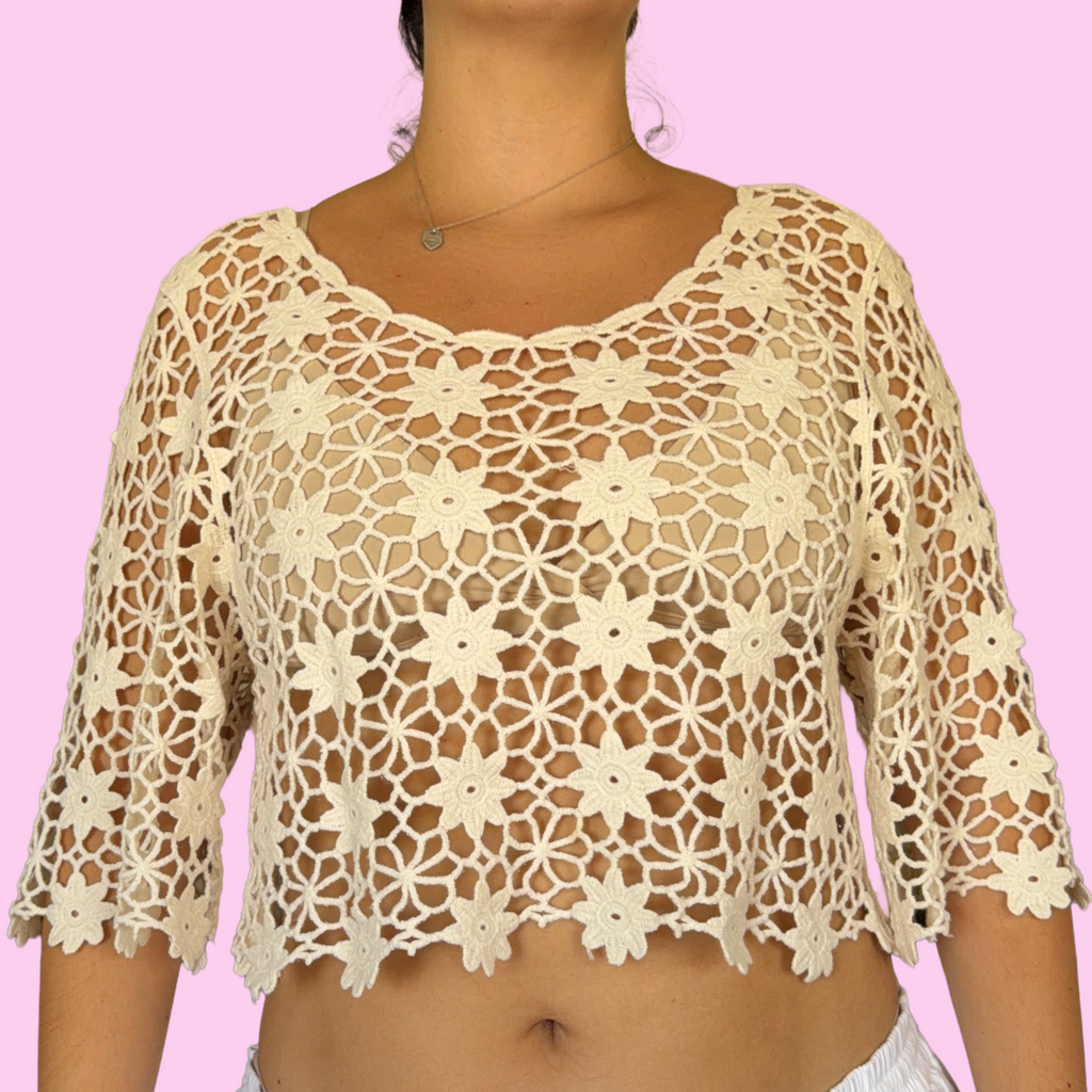 Flower crochet top