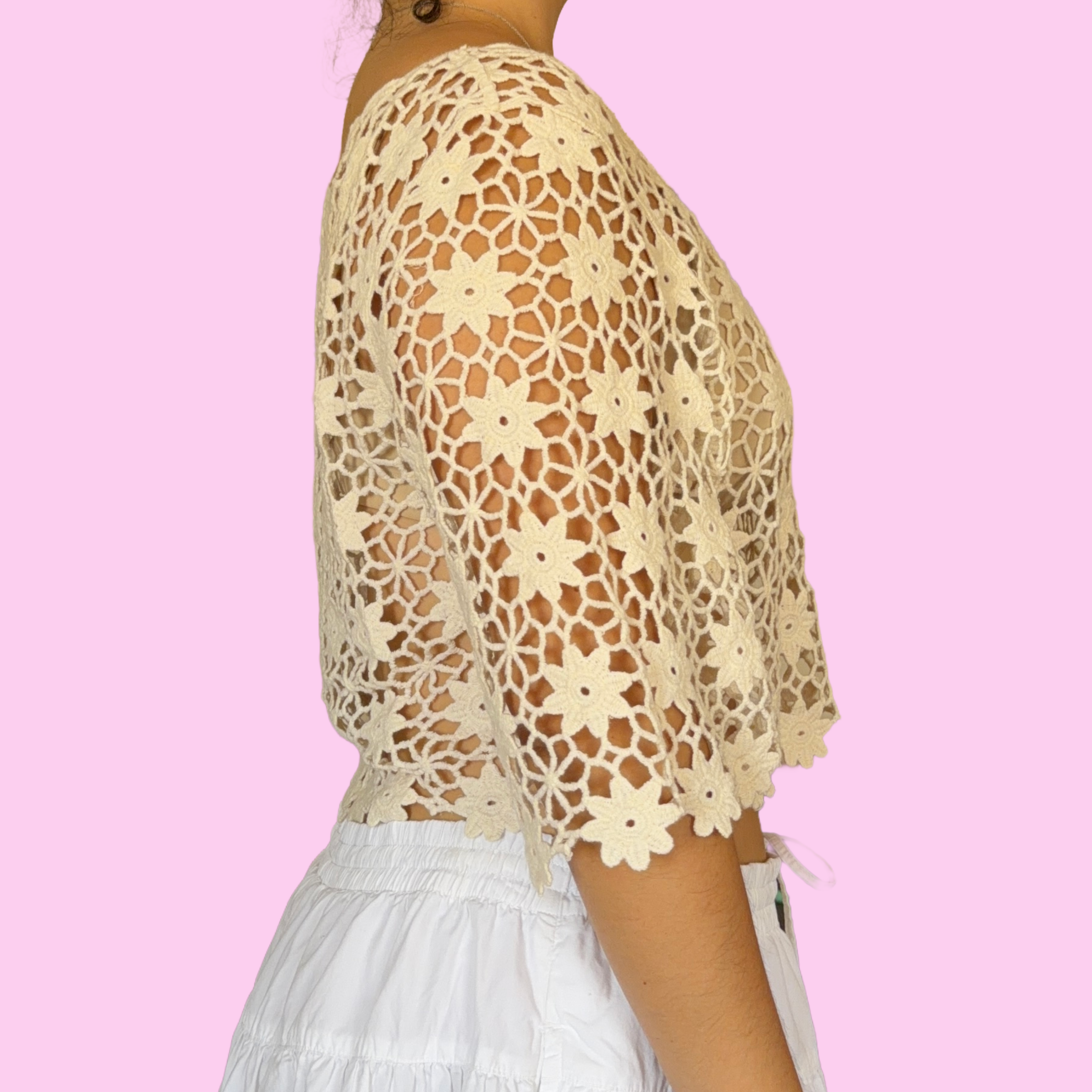 Flower crochet top