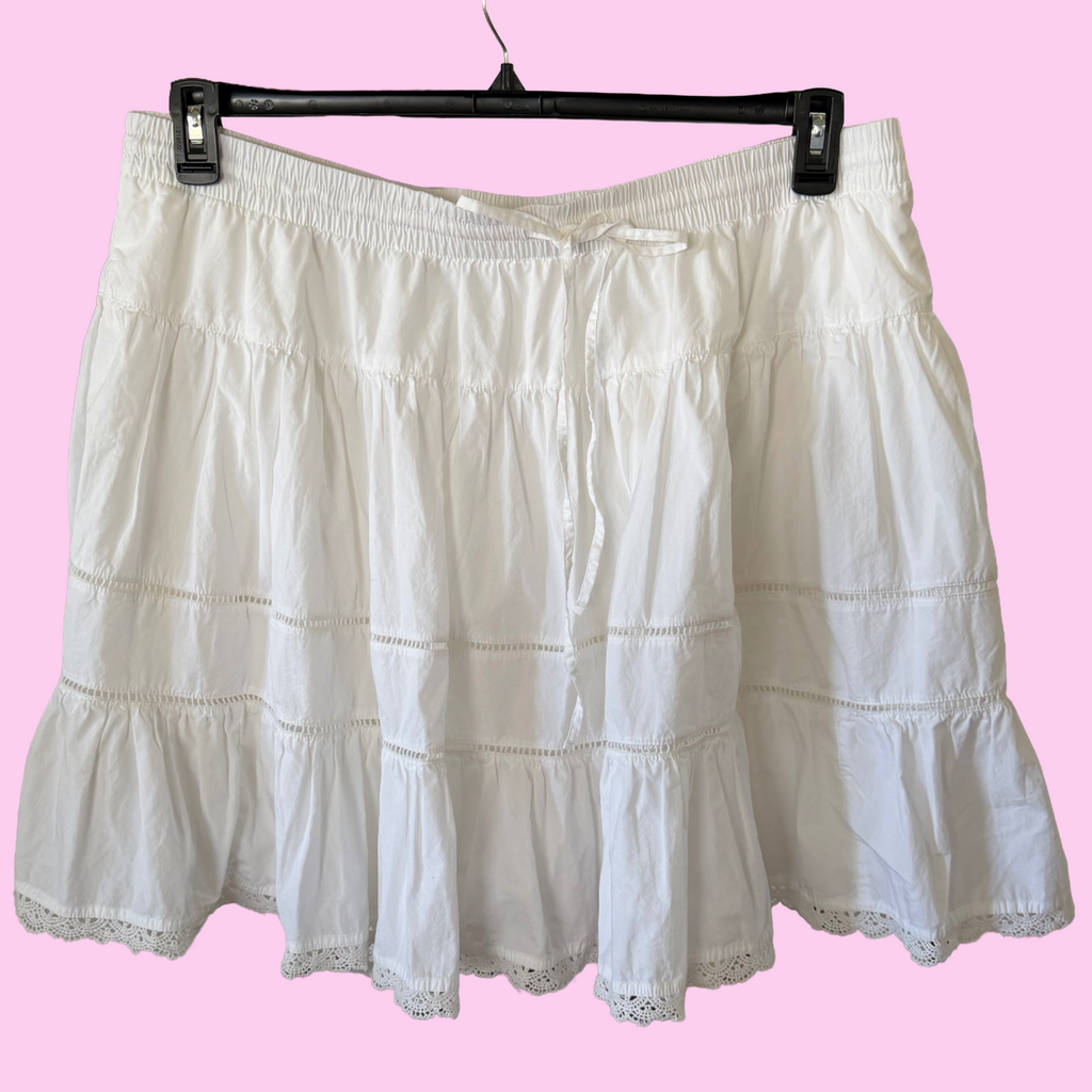 Cotton crochet eyelet skirt