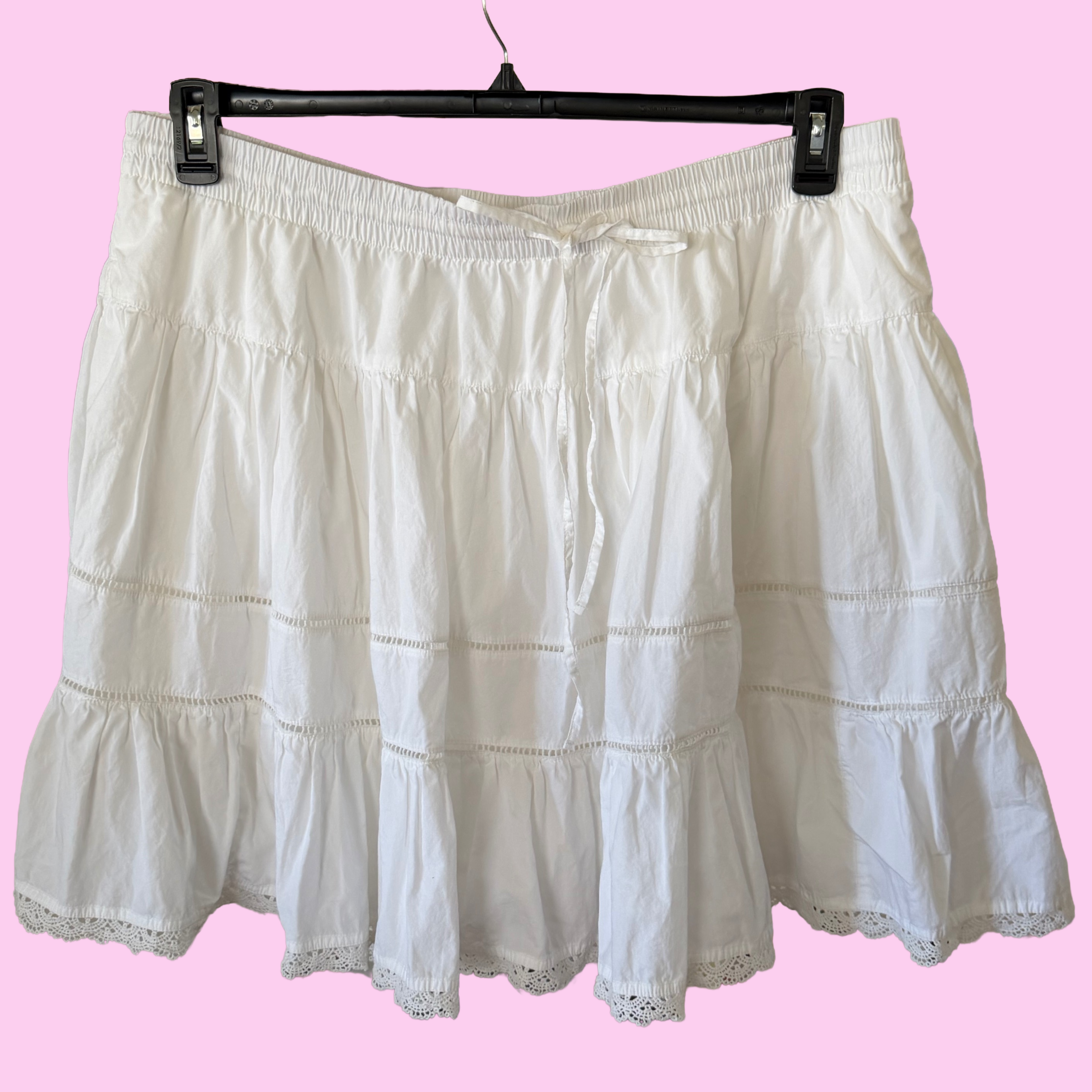 Cotton crochet eyelet skirt