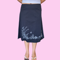 Cotton embroidered midi skirt