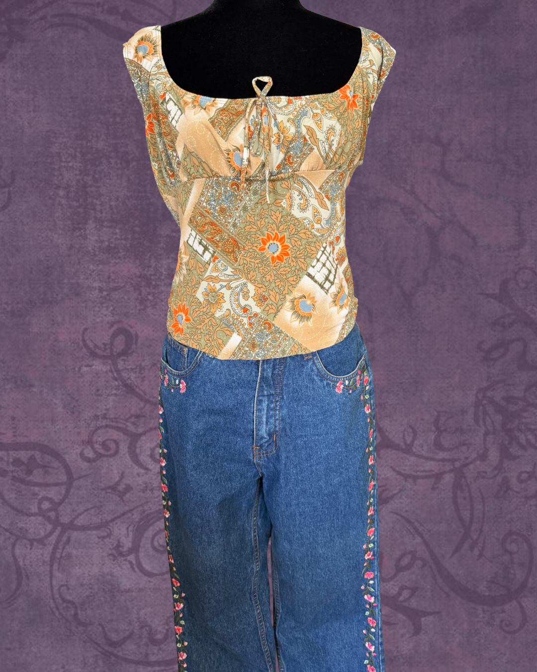 Paisley Y2K babydoll top
