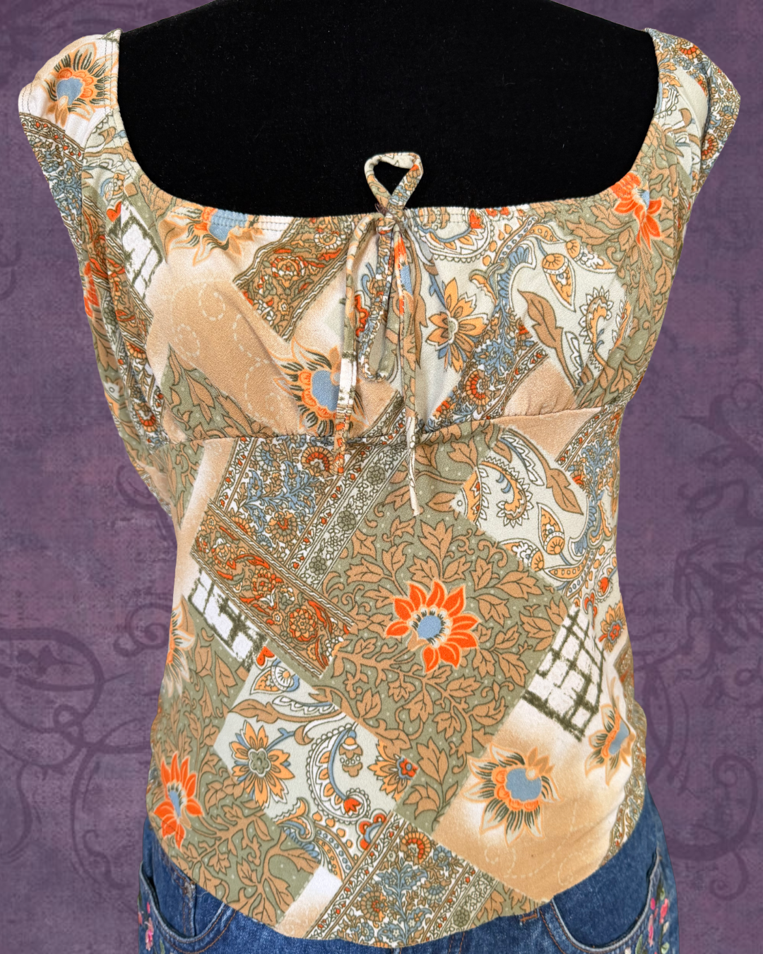 Paisley Y2K babydoll top