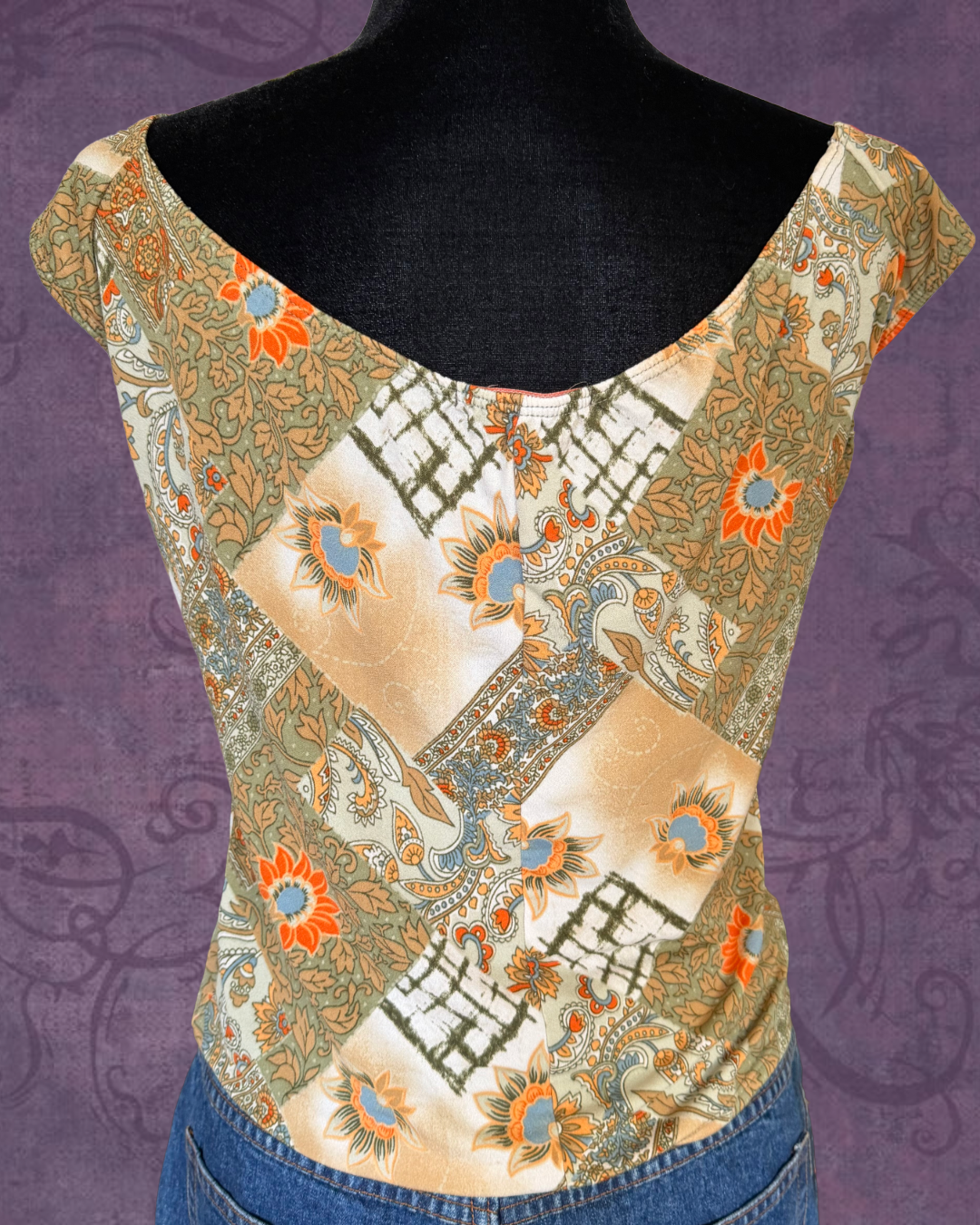 Paisley Y2K babydoll top