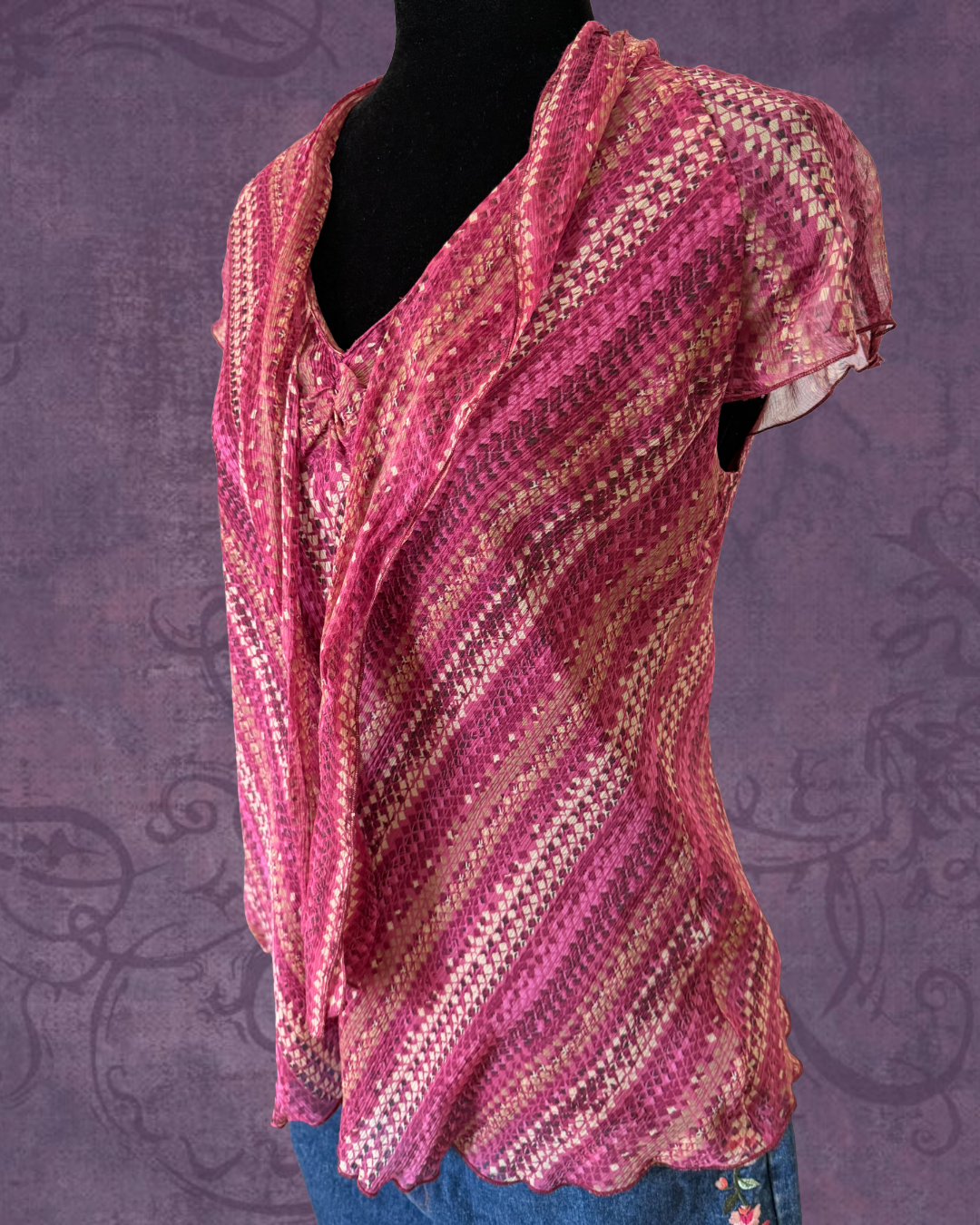 Silk chevron blouse