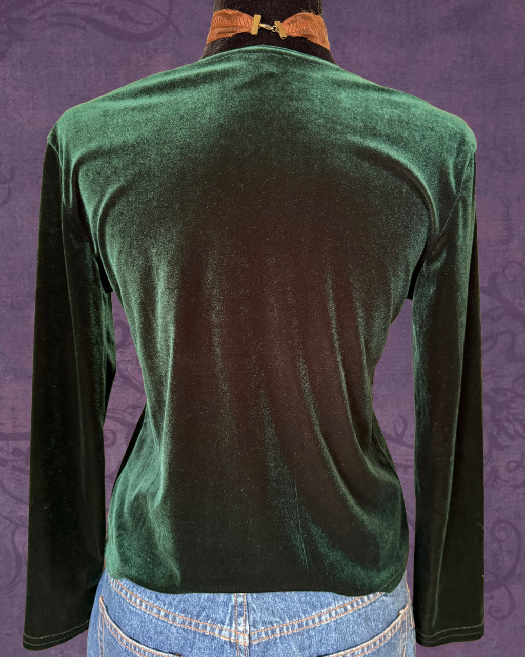 Emerald velvet top