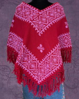 Knit colorful poncho