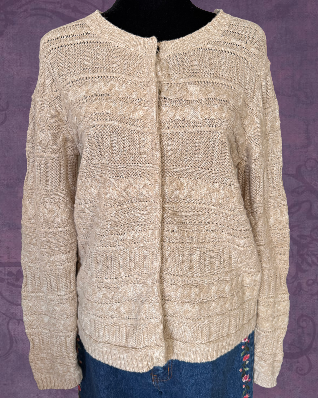 Oat cable knit cardigan