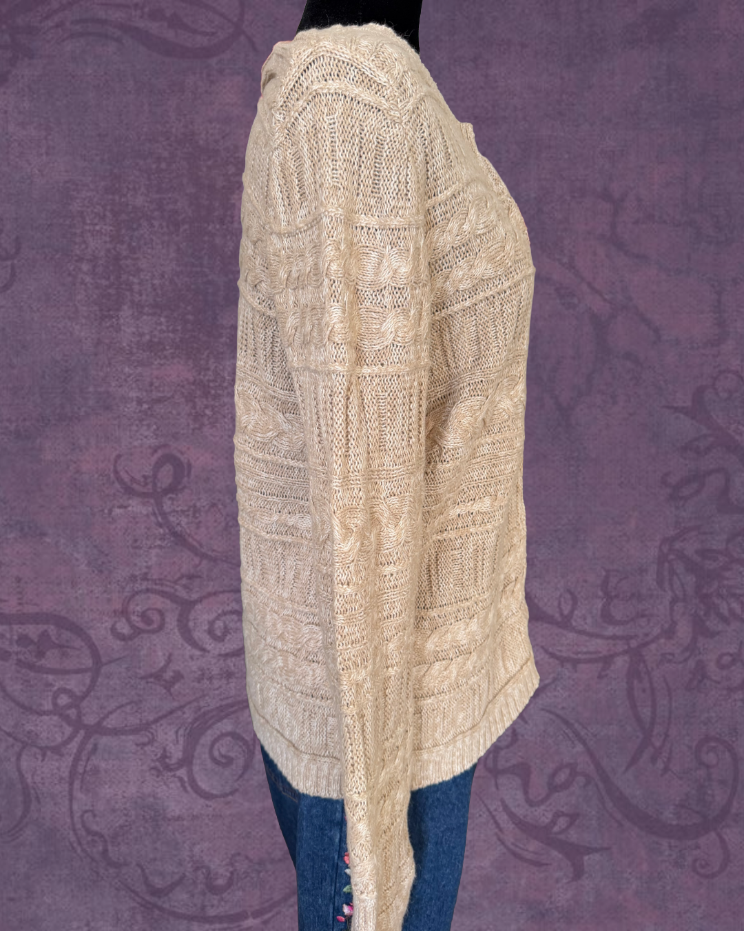 Oat cable knit cardigan