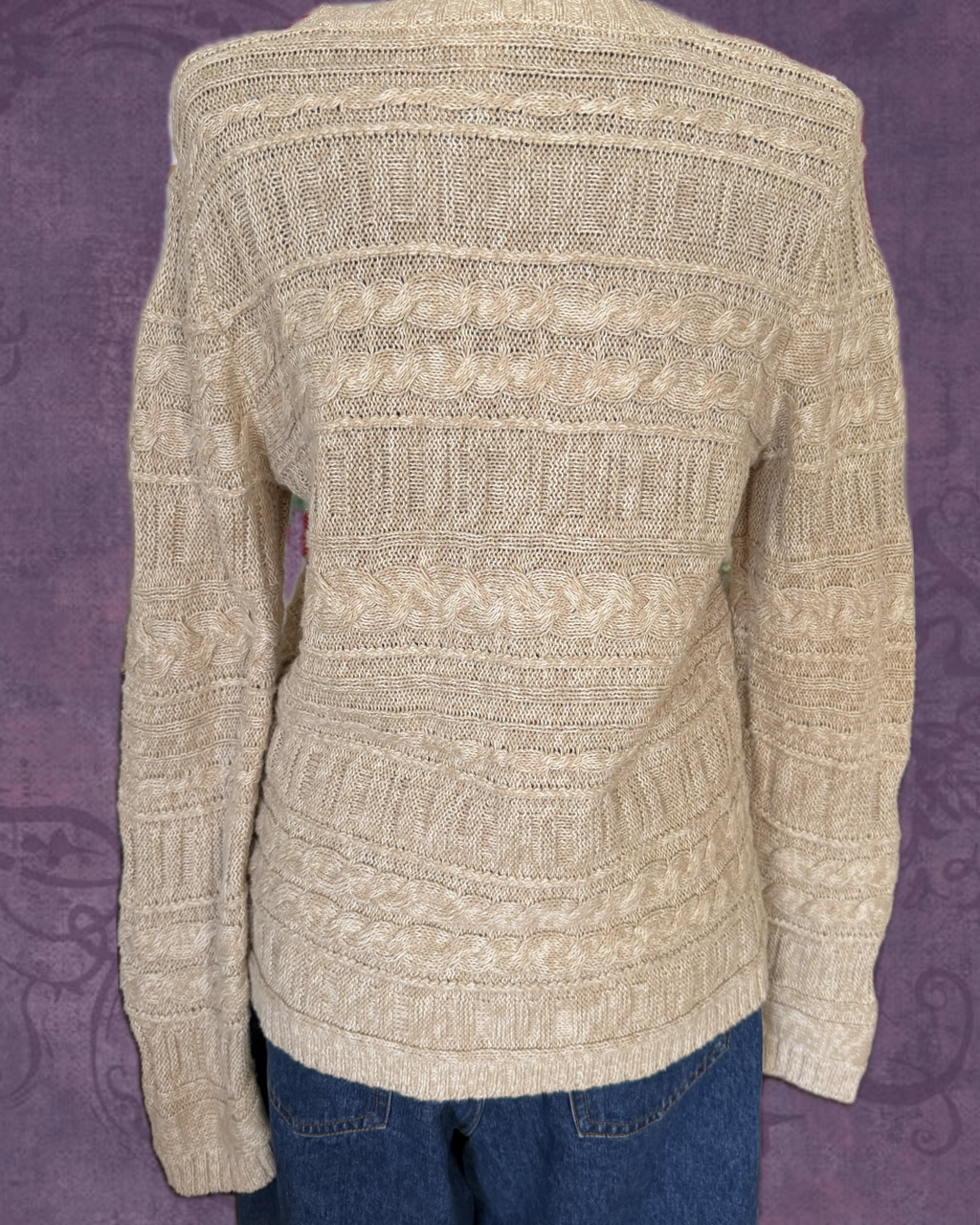 Oat cable knit cardigan