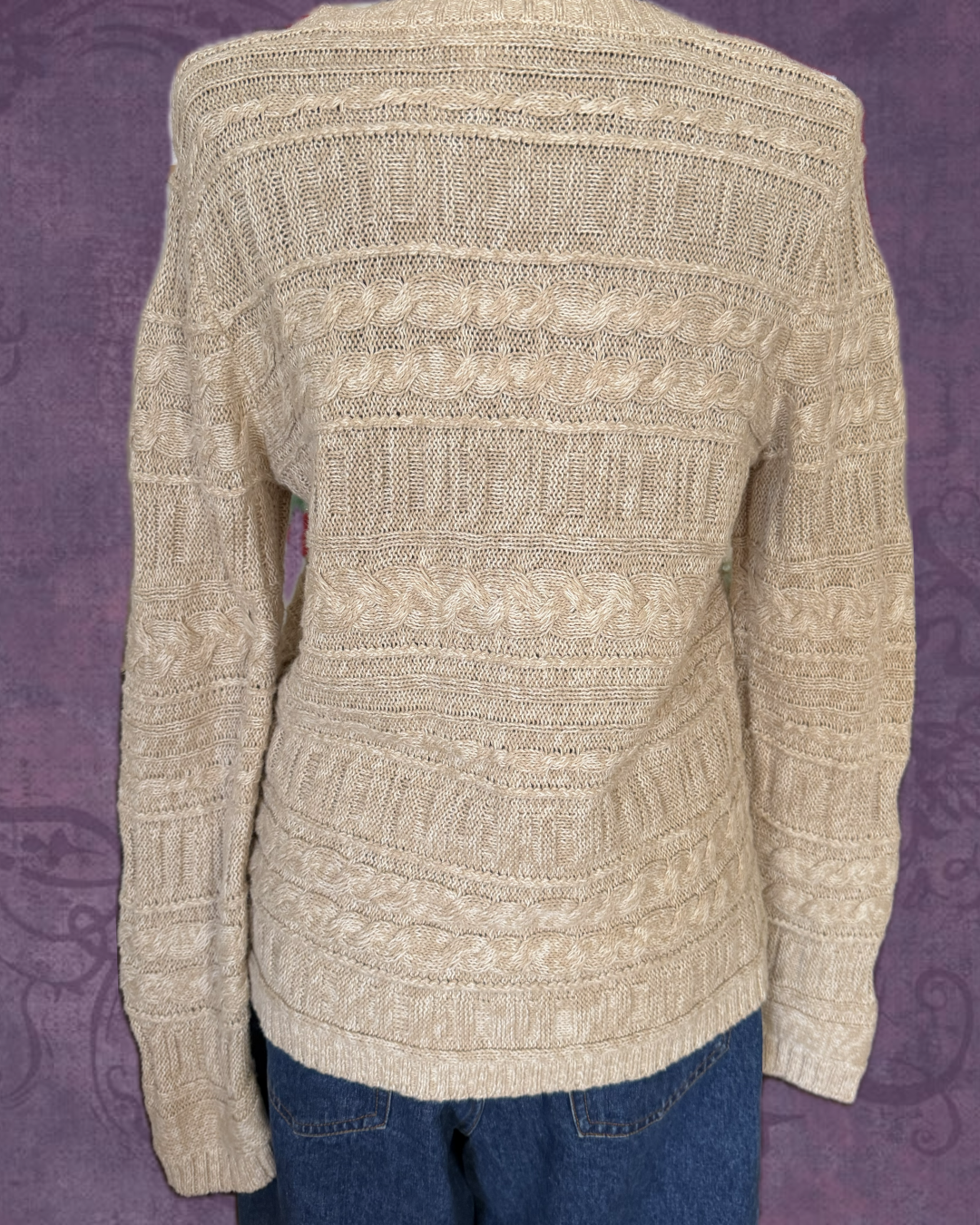 Oat cable knit cardigan