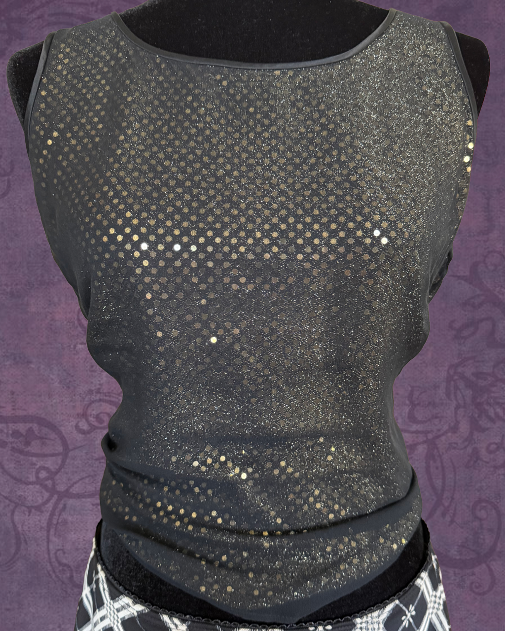 Gold and black tank