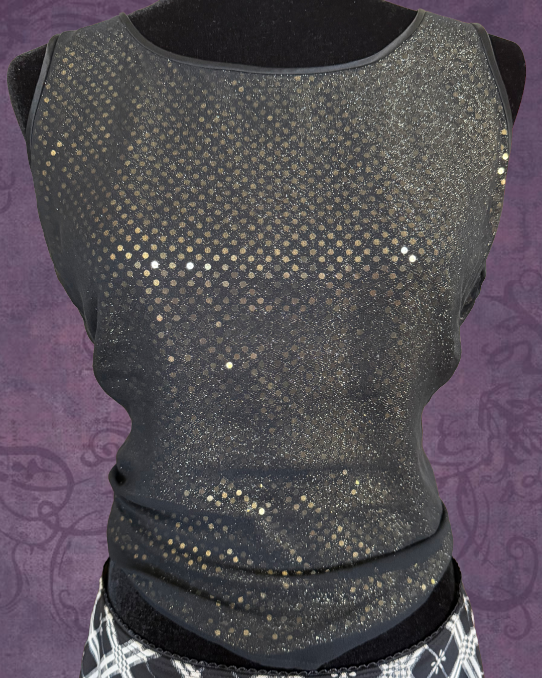 Gold and black tank