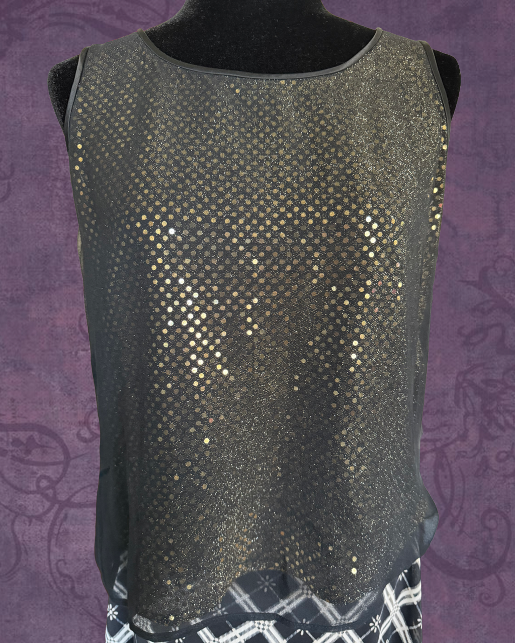 Gold and black tank