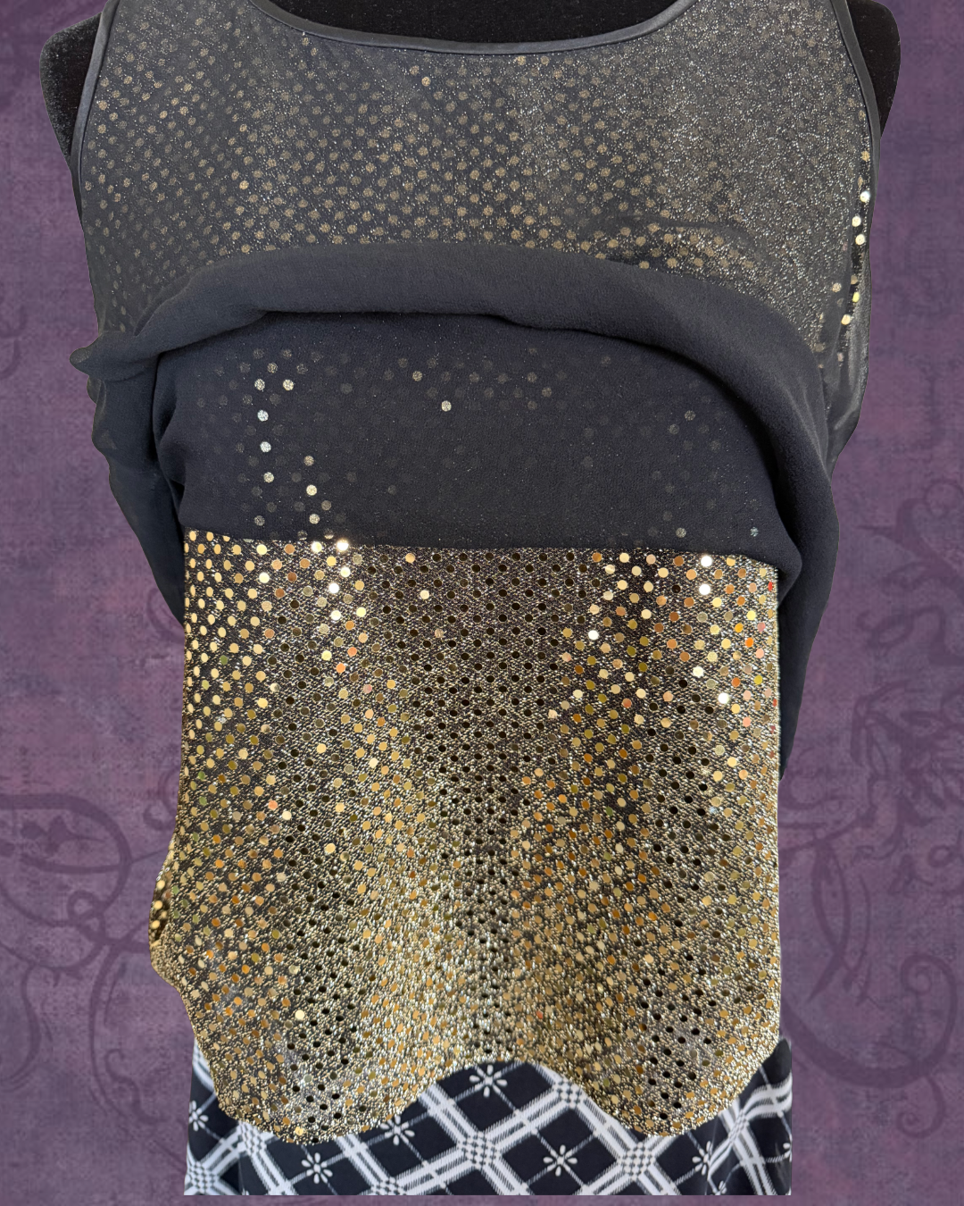 Gold and black tank