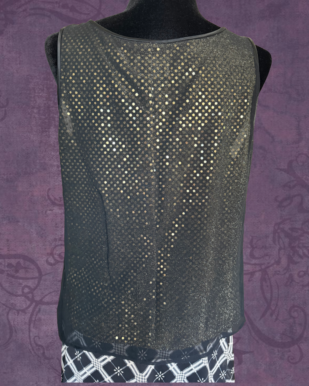 Gold and black tank