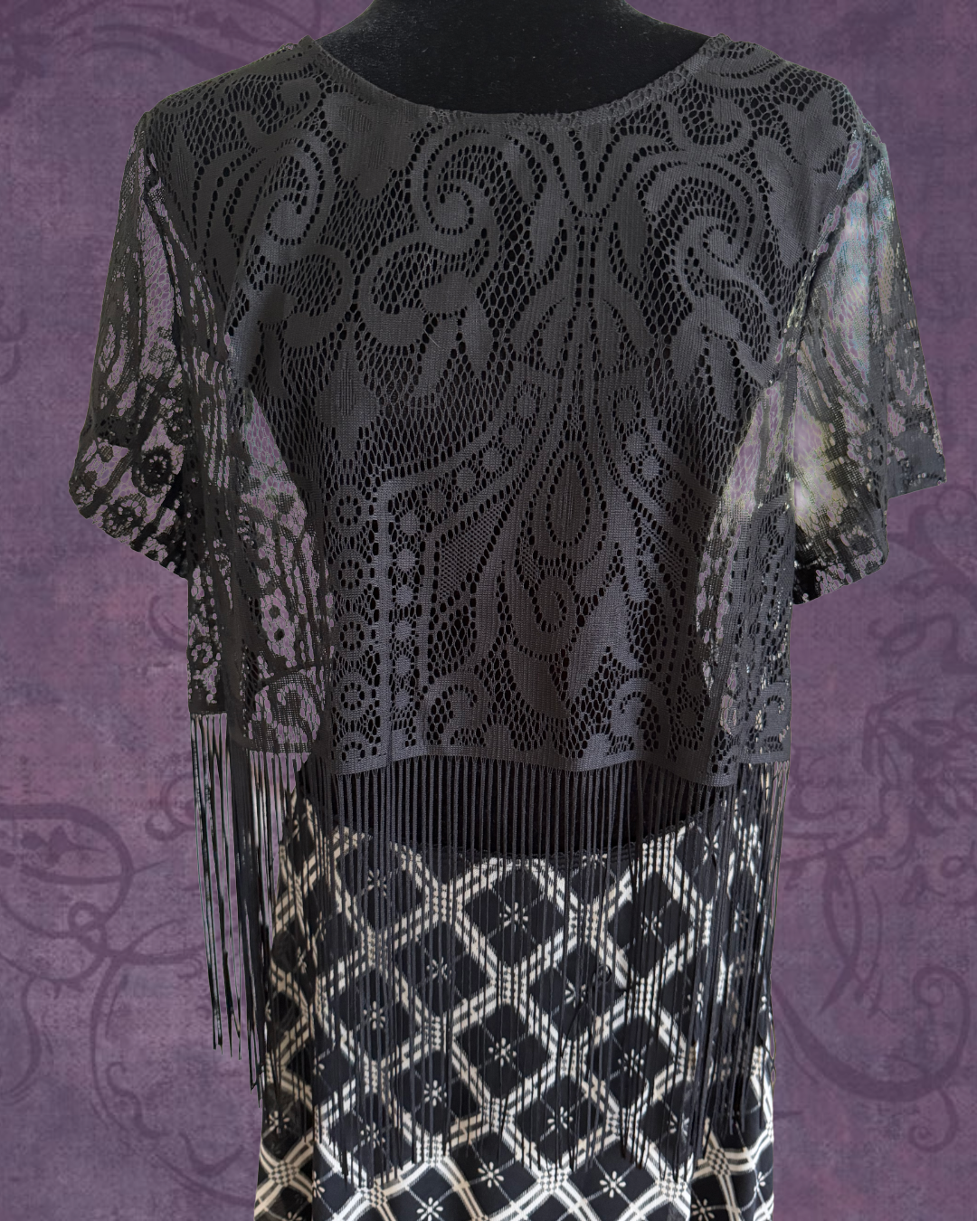 Lace fringe t shirt