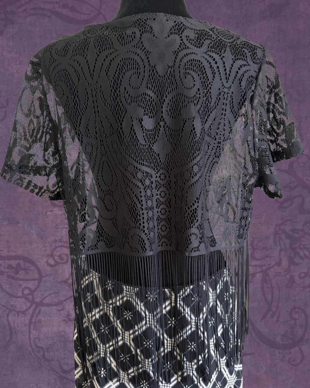 Lace fringe t shirt