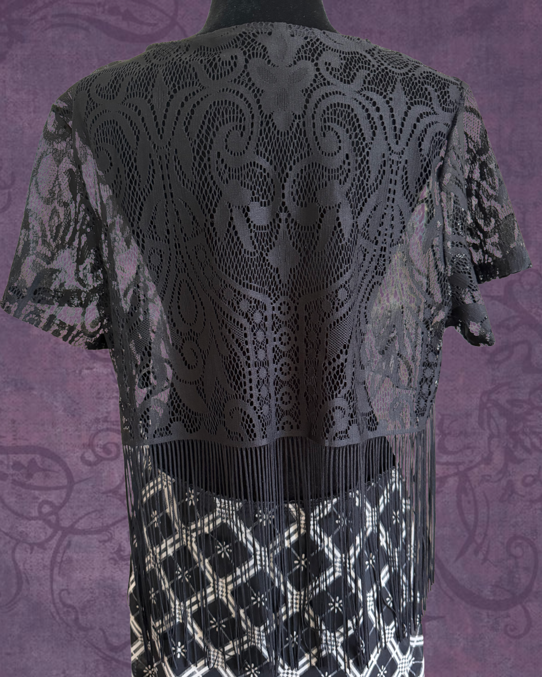 Lace fringe t shirt