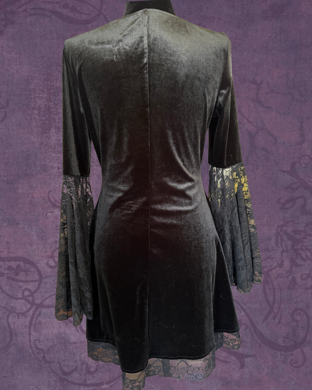 Velvet lace mini dress
