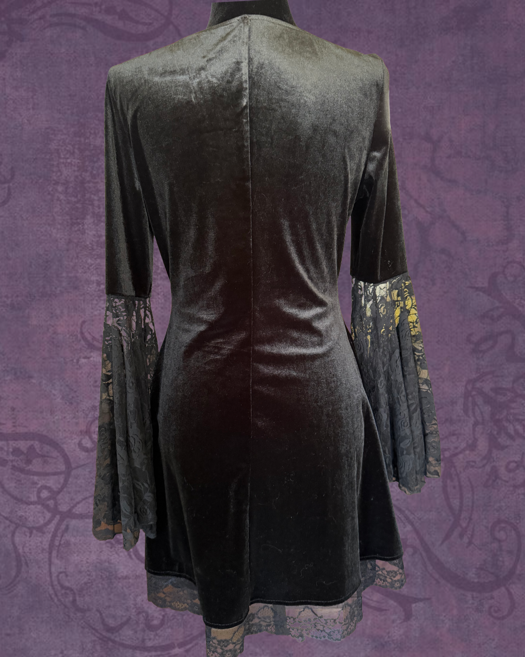 Velvet lace mini dress