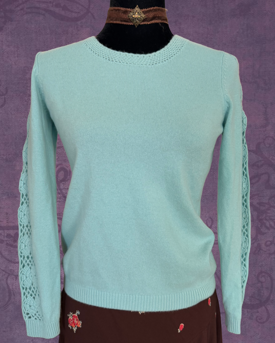 Aqua crochet light sweater