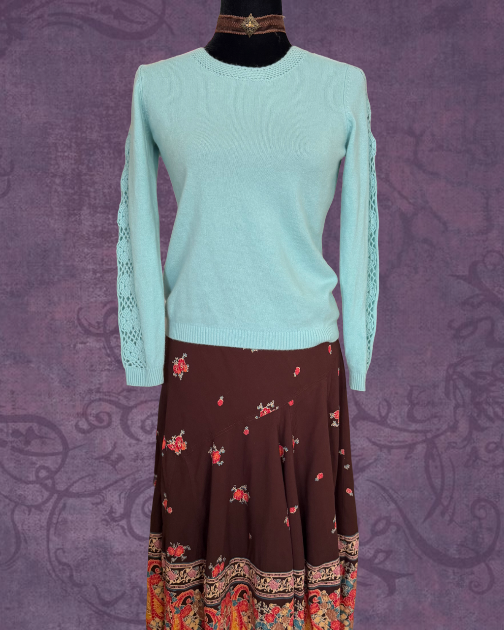 Aqua crochet light sweater